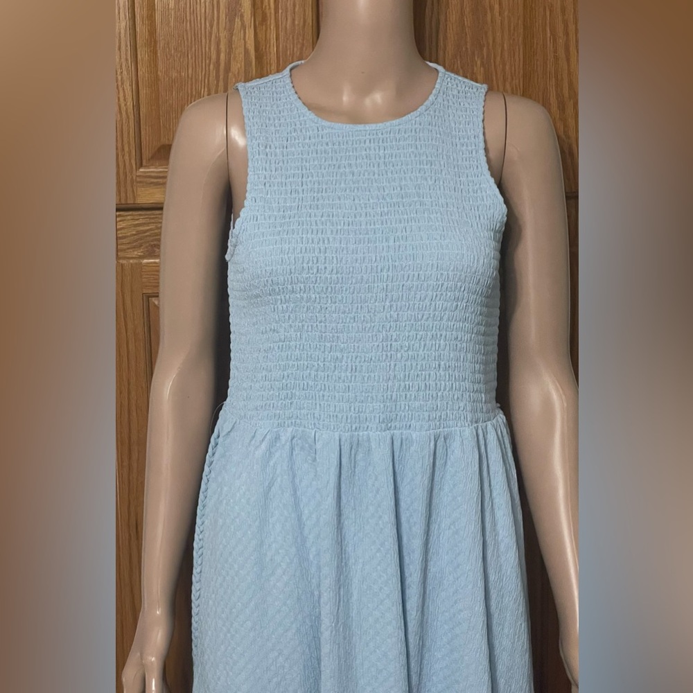 Michael Kors Petite Smocked Tie-Waist Midi Dress - Picture 7 of 8
